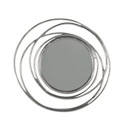 Cedar & Sage Lakenan Round Satin Wall Mirror, Slver 66cm