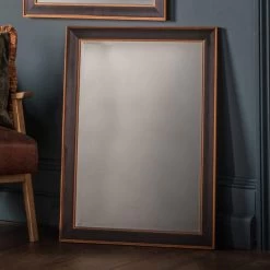 Cedar & Sage Peoria Wall Mirror, Black 61x76cm