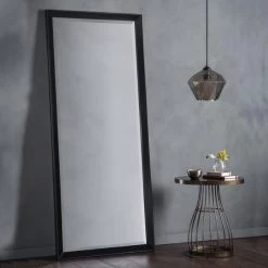 Cedar & Sage Lyra Leaner Mirror, Black 178x76cm