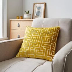 Dunelm Circular Knit Geo Cushion