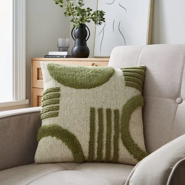 Dunelm Circular Knit Abstract Cushion