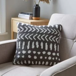 Dunelm Circular Knit Arrows Cushion