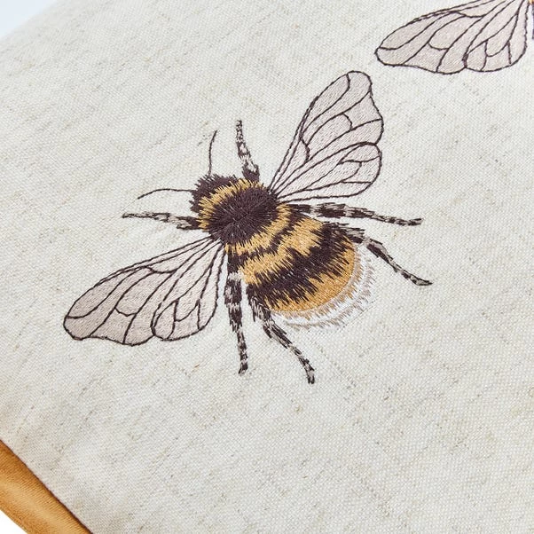 Dunelm Bees Natural Cushion Cover - Image 2