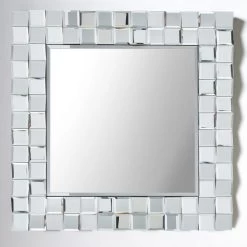Pacific Lifestyle Mirrored Glass Tile Square Wall Mirror, 65cm