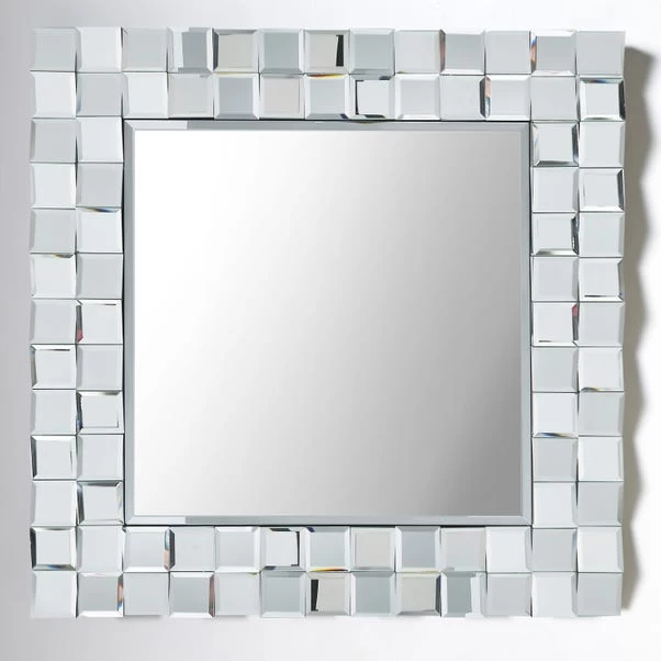 Pacific Lifestyle Mirrored Glass Tile Square Wall Mirror, 65cm