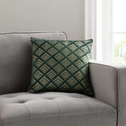 Dunelm Velvet Geo Foil Cushion Cover